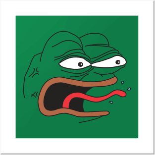 Angry Pepe Face Posters and Art